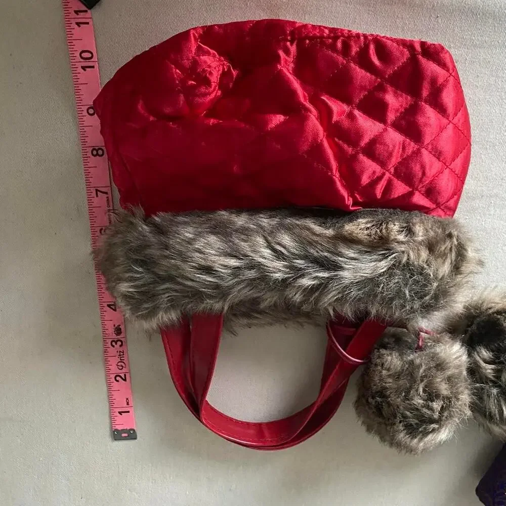 Vintage small red quilted purse